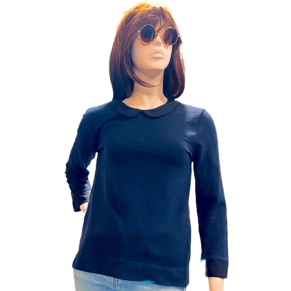 J. Crew Navy Peter Pan Collar Sweater